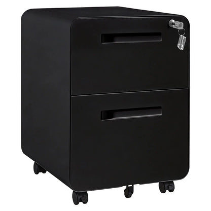 2 Drawer Mobile File Cabinet With Lock