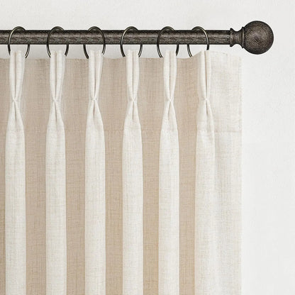 Pinch Pleated Linen Curtains 96 Inches