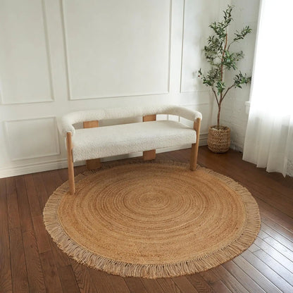 5x5 ft Round Jute Area Rug