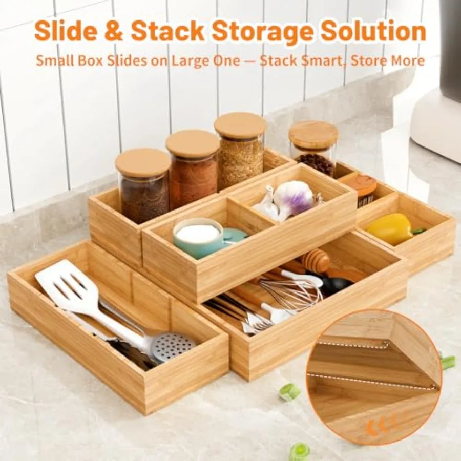 Piece Drawer Divider with Removable Dividers
