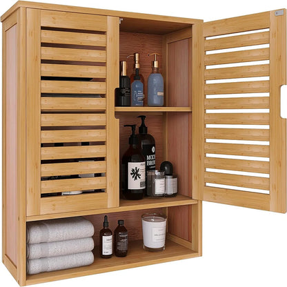 Natural Bamboo Wall-mounted Bathroom Cabinet