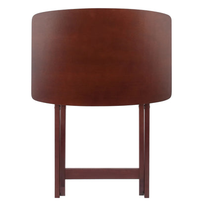 Solid Wood  2-Pc Snack Table Set Walnut