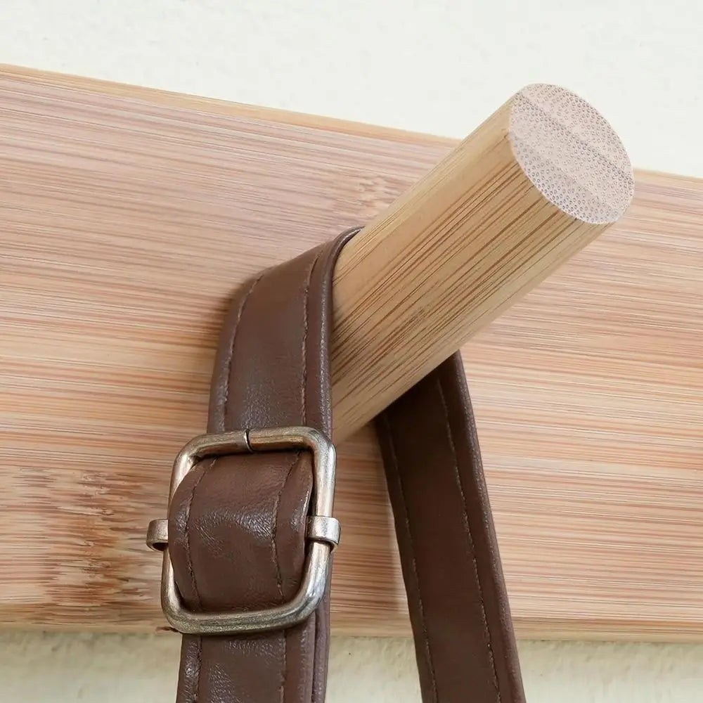 Natural Bamboo Wall-Mounted Coat Rack