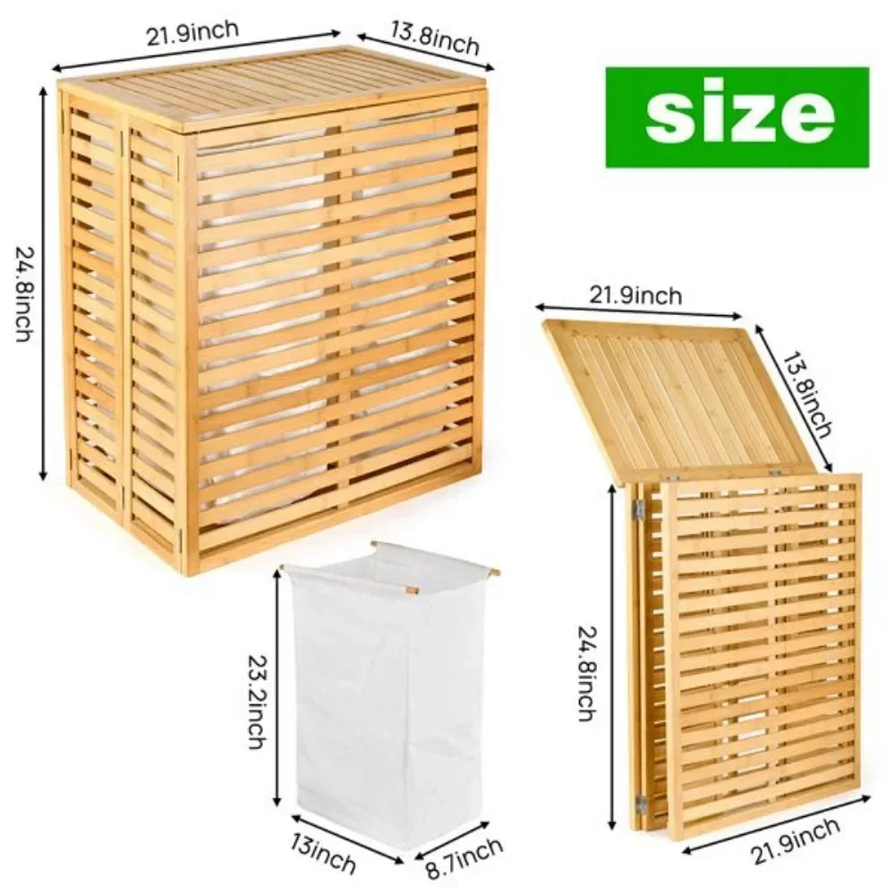 Bamboo Foldable Bedroom and Bathroom Laundry Basket