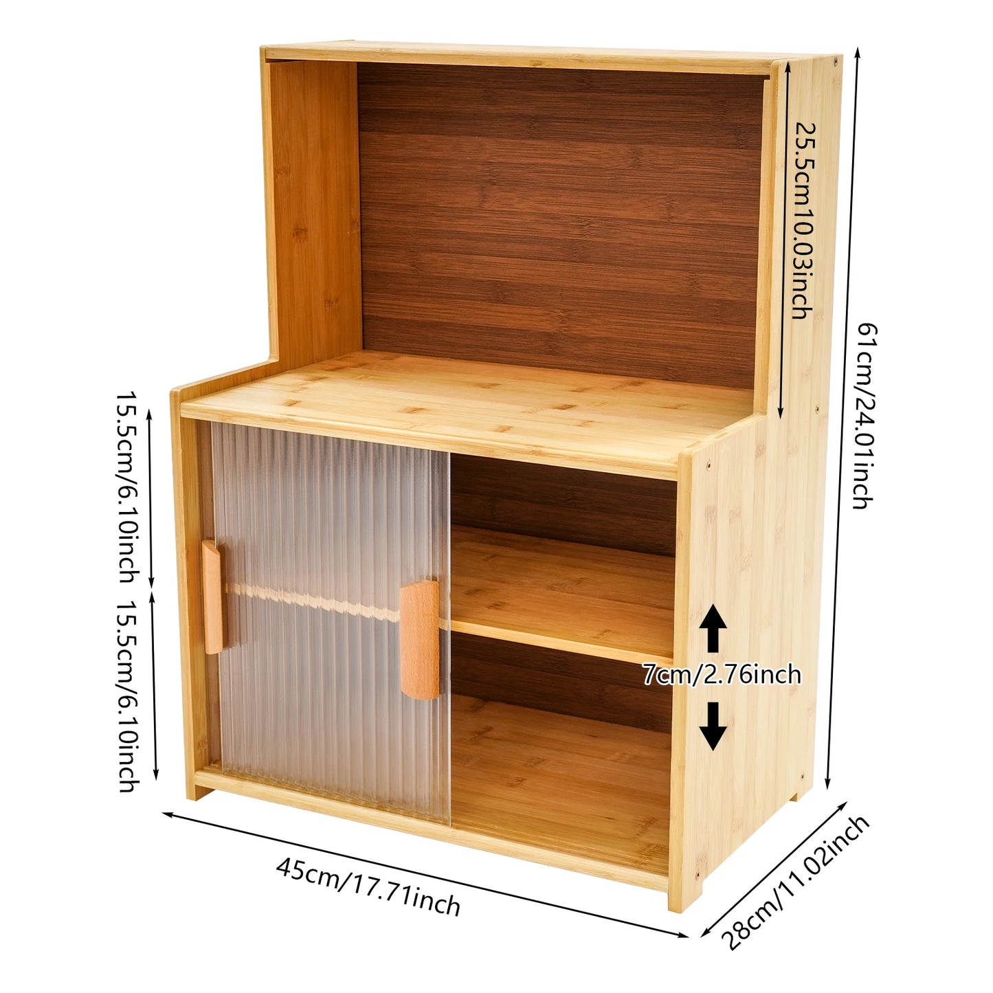 Bamboo MDF Sliding Door Kitchen Pantry Organizer