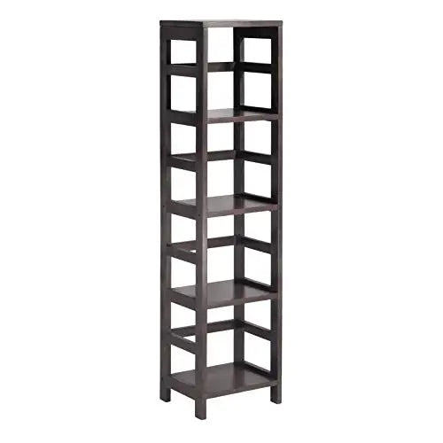Four-Compartment Wooden Shelf With Foldable Fabric Baskets
