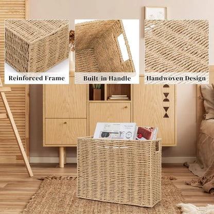 15'' x 6'' x 11'' Book Basket with Built-in Handles