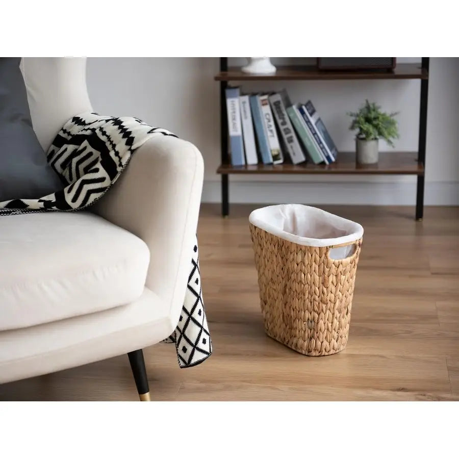 Wicker Waste Basket, Handwoven for Bedroom Bathroom