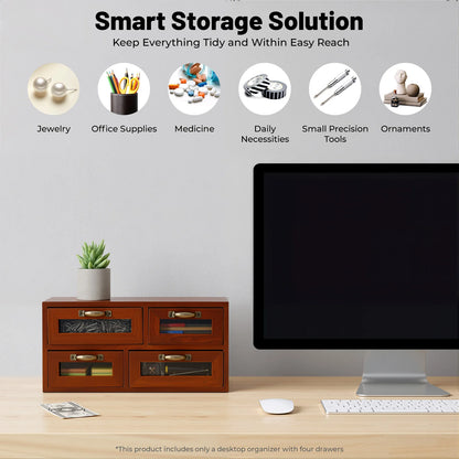 Retro Wooden Desktop Storage Cabinet