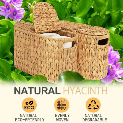 Toilet Paper Basket with Lid for 6 Rolls