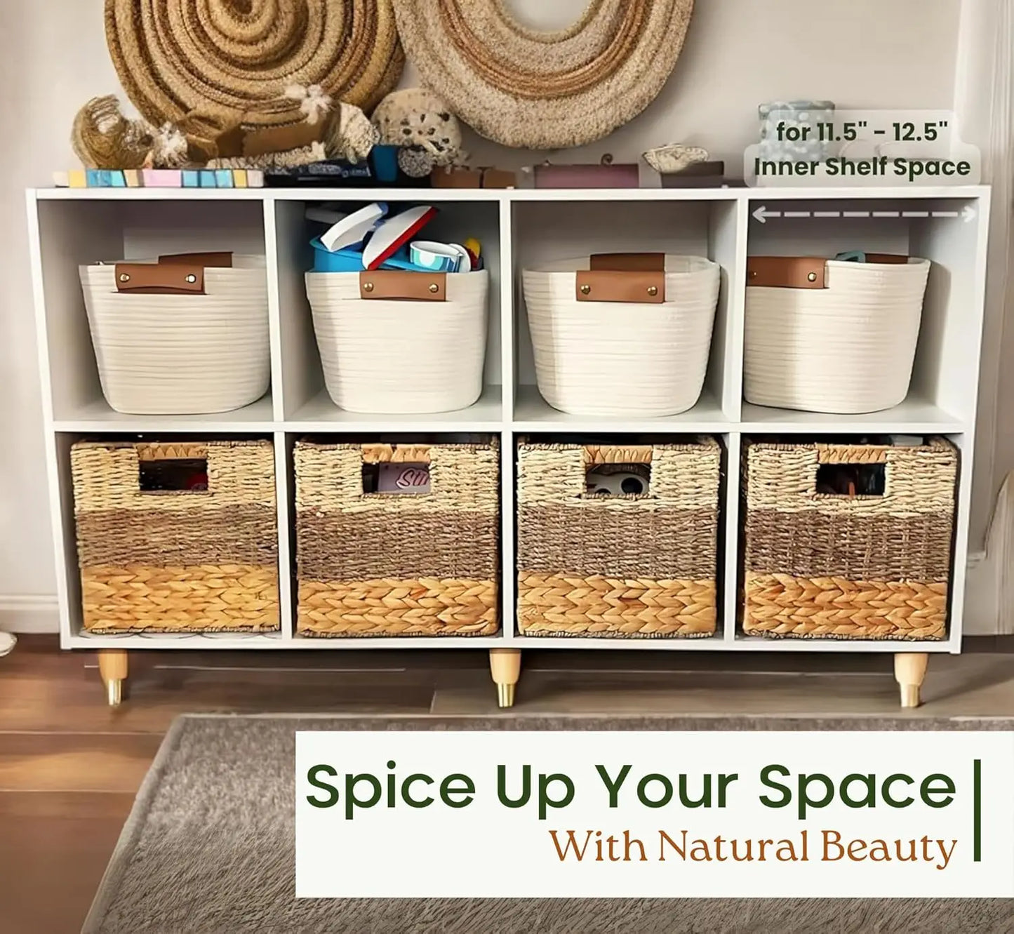11 Inch Foldable Wicker Storage Bins Set of 4