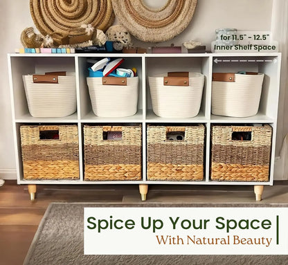 11 Inch Foldable Wicker Storage Bins Set of 4