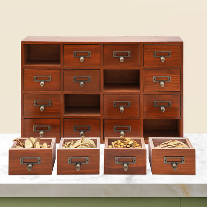 Large 16-Drawer Multifunctional Wooden Storage Box