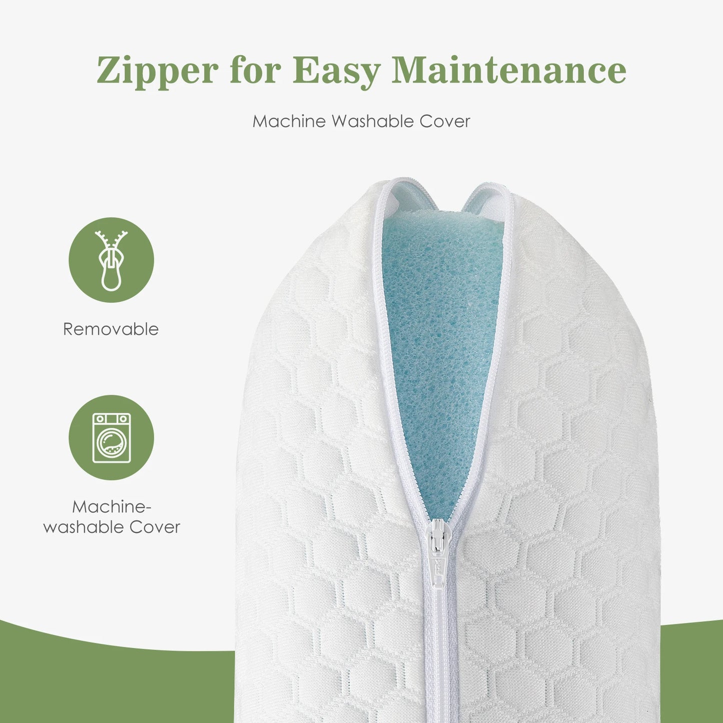 Memory Foam Pillows with Washable Comfort Cover