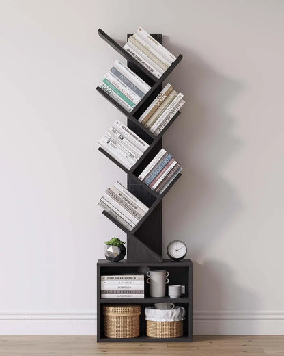 6 Tier Tree  Floor Standing Bookshelf