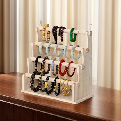 Wood Bracelet Display Stand Multi-Layer Organizer