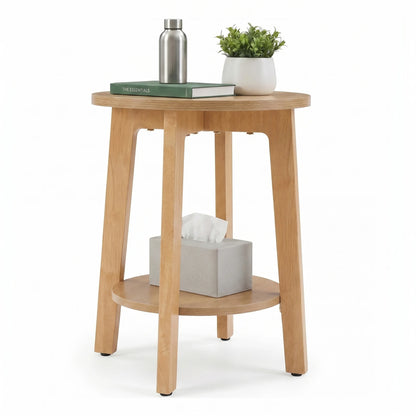 Wood Round Side Coffee Table  for Living Room