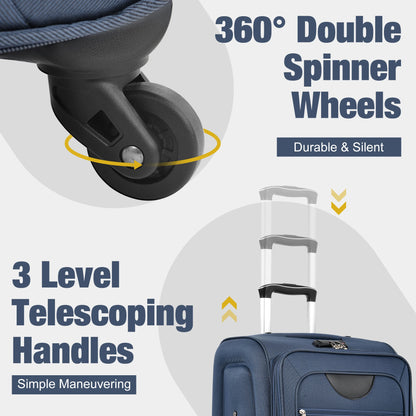 5 Piece Set Soft Expandable Travel Luggage Bag
