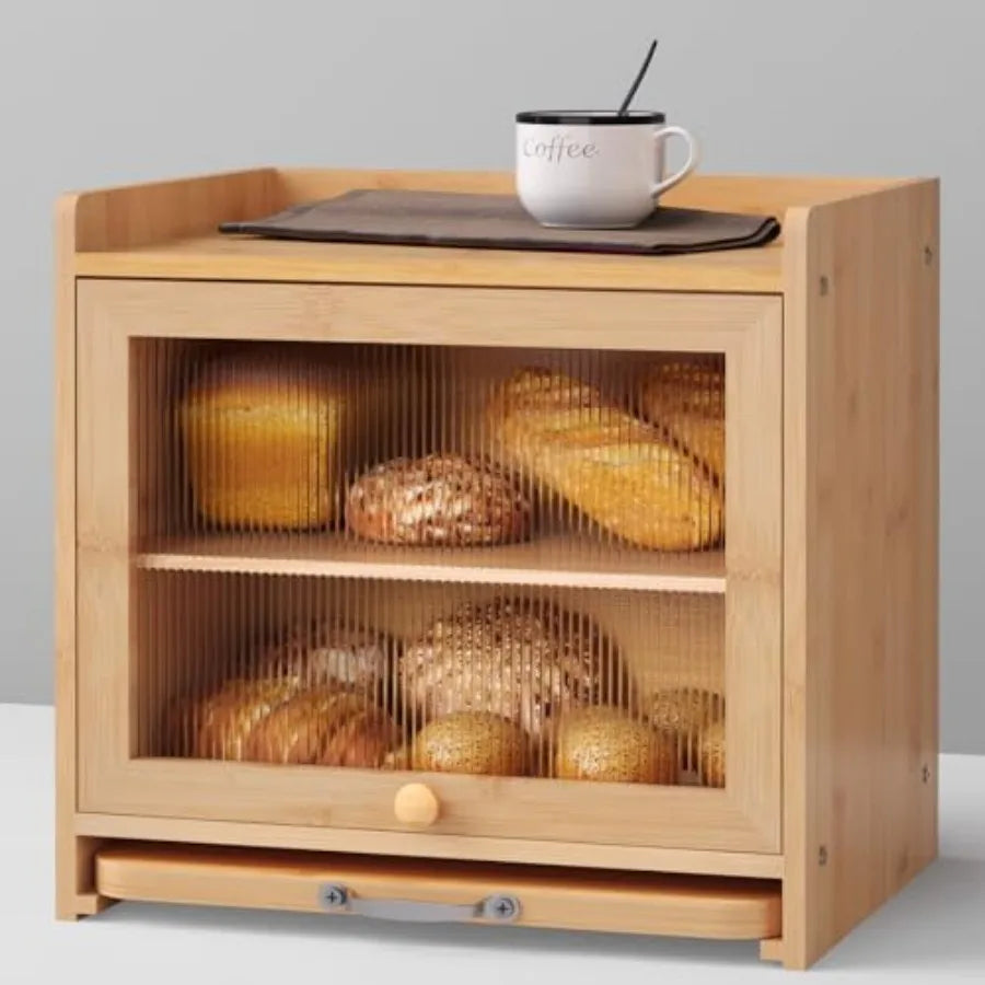 Bamboo Bread Box for Kitchen Countertop