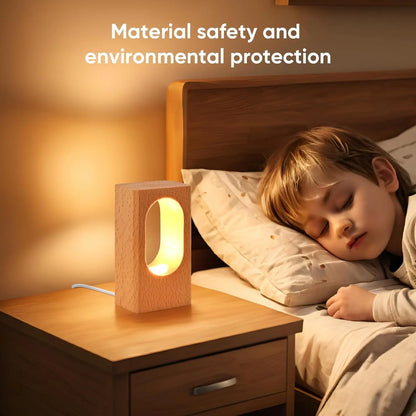 Dimmable Wooden Desk Lamp Home Ambient Lighting