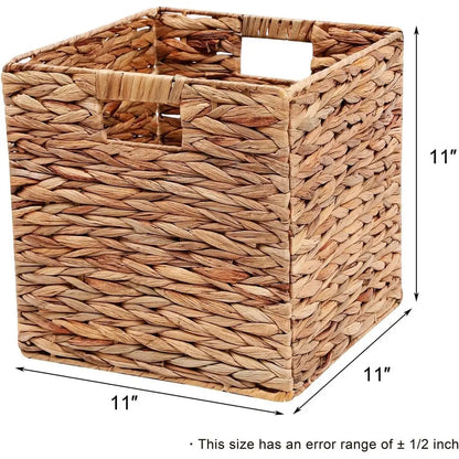 Set of 2 Collapsible Cube Wicker Storage Baskets