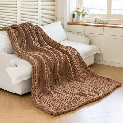 Chunky Knit 100% Woven Throw Blanket