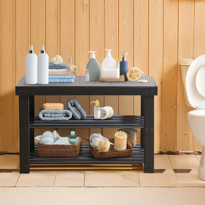 3-Tier Bamboo Shoe Rack Bench