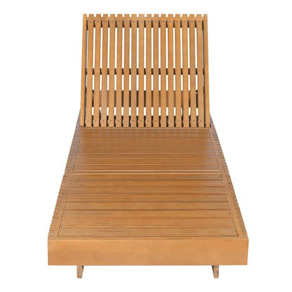 Adjustable Acacia Wood Chaise Lounge Chair