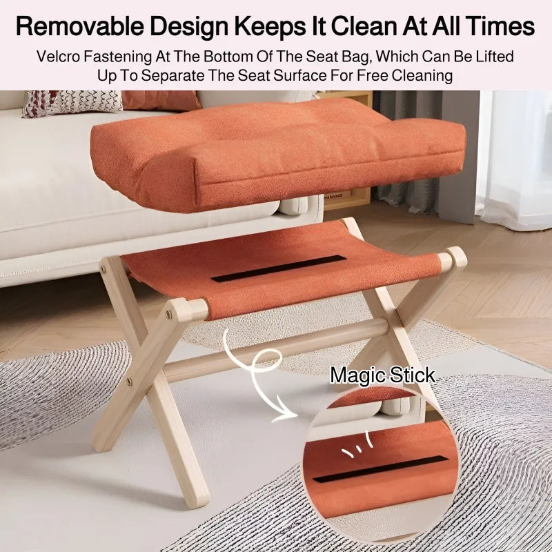 Solid Wood Shoe Changing Stool
