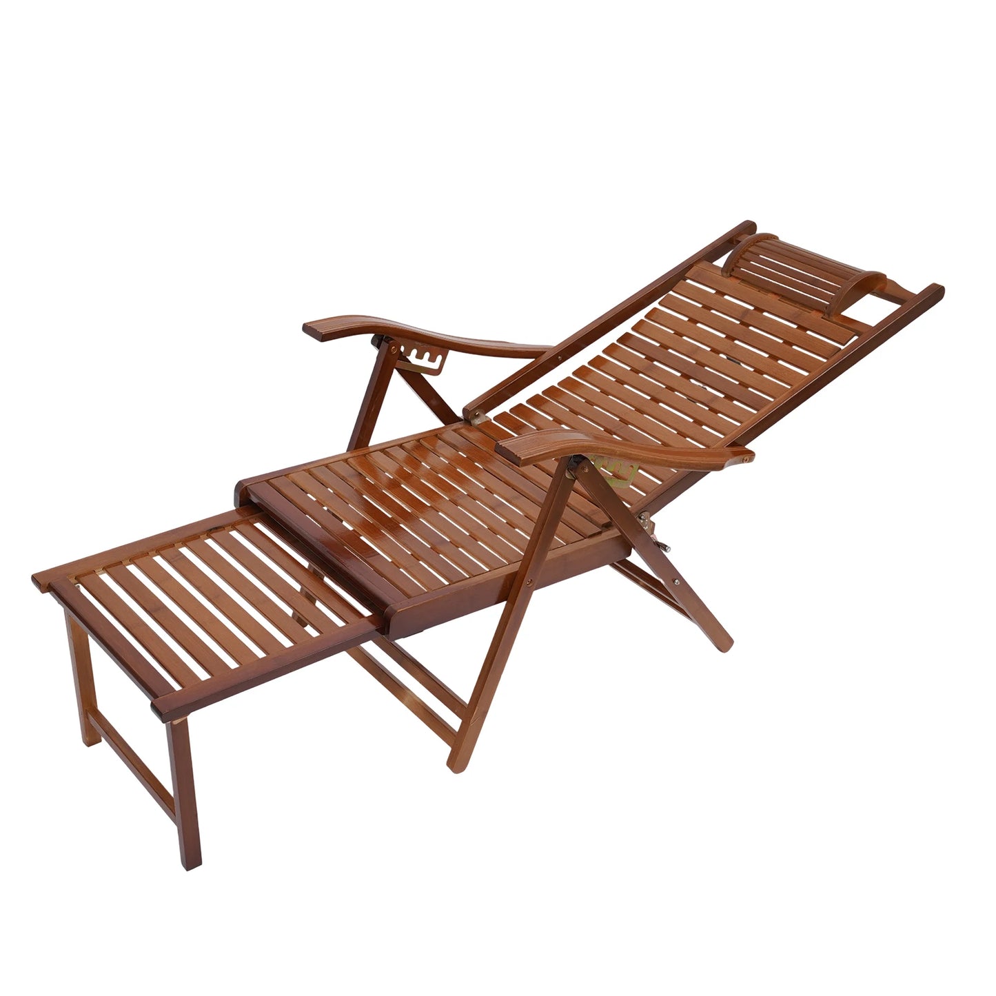 Bamboo Folding Lounge Chair  Adjustable Backrest