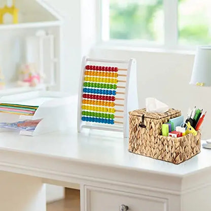 Rustic Water Hyacinth Woven Tissue Box Holder