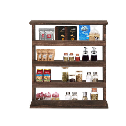 Wooden Wall Mount Spice Rack Holder