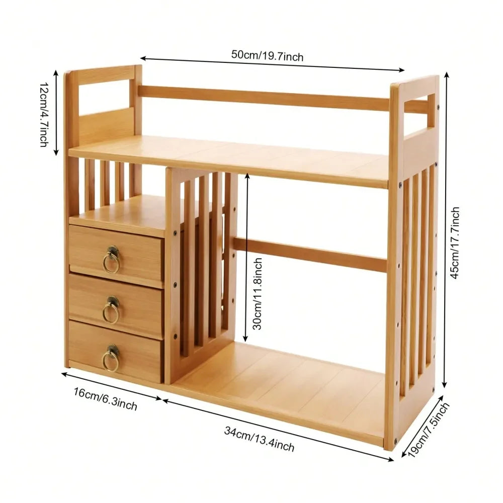 Bamboo Desktop Bookshelf Counter Top