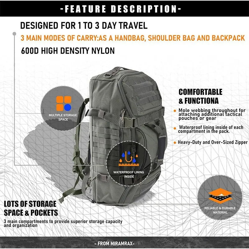 Waterproof Large  Men' s Travel Duffel Bags Luggage