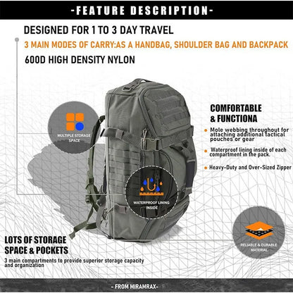 Waterproof Large  Men' s Travel Duffel Bags Luggage