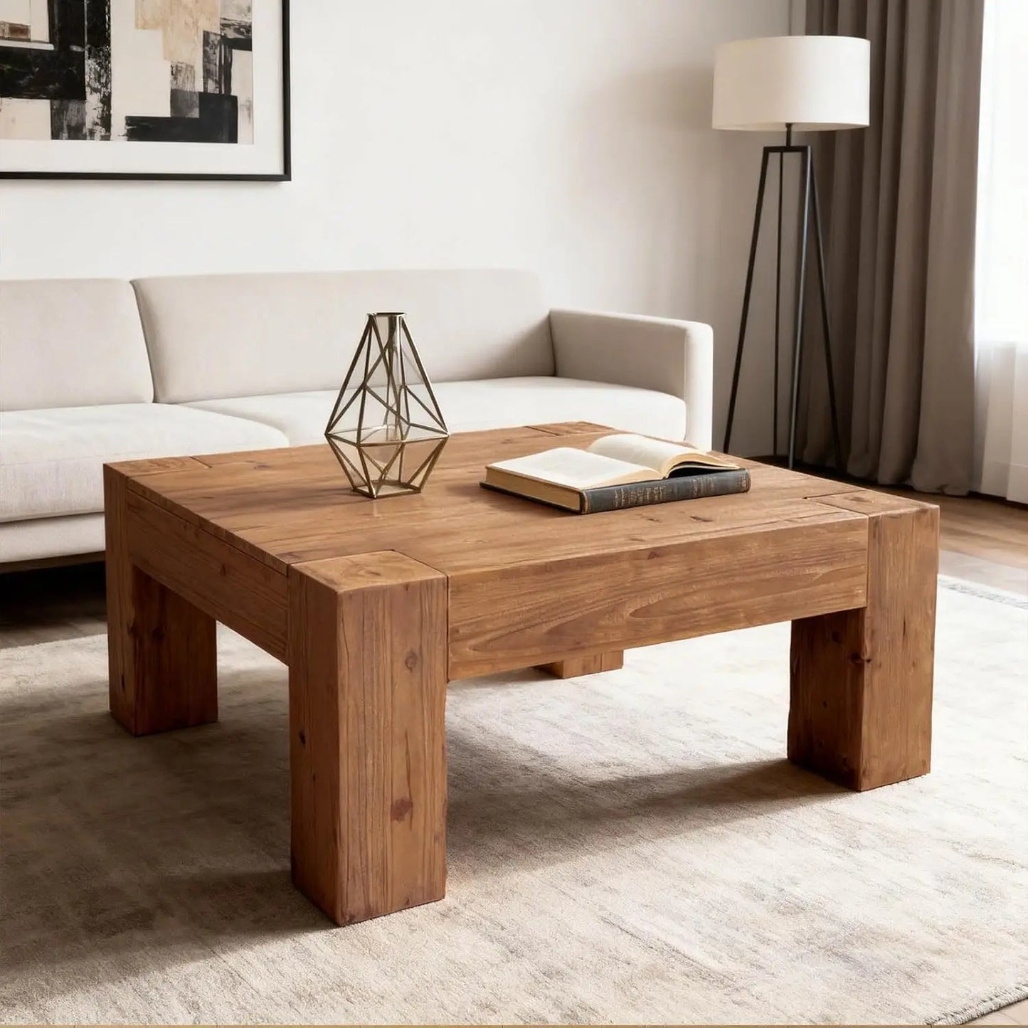 Solid Wood Square Coffee Table