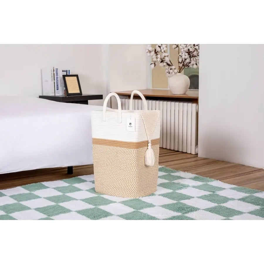 Laundry Basket With Handles Woven Cotton