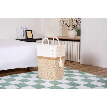 Laundry Basket With Handles Woven Cotton