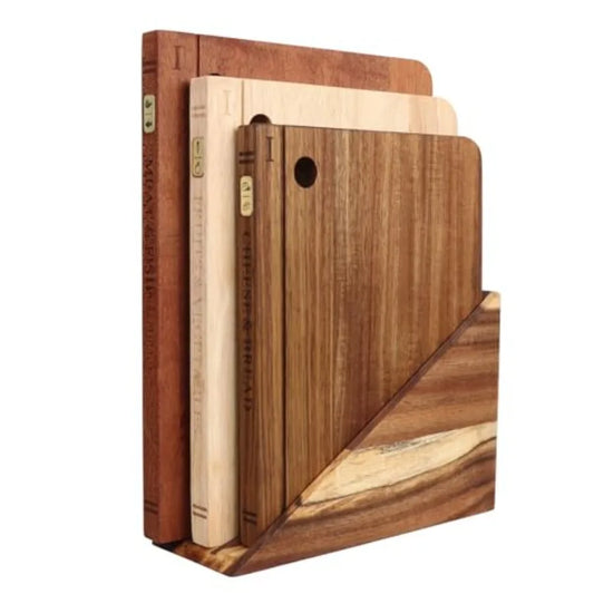 3 Piece Wood Cutting Board Set with Separated Stand