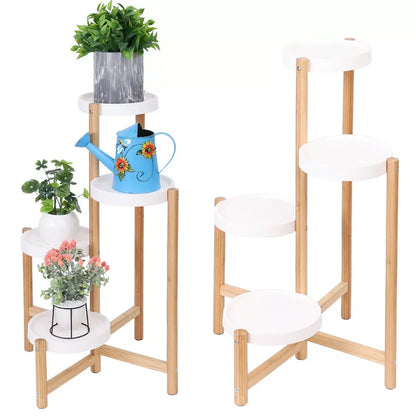 Display Shelf Stand Bamboo Plant Pot Holder