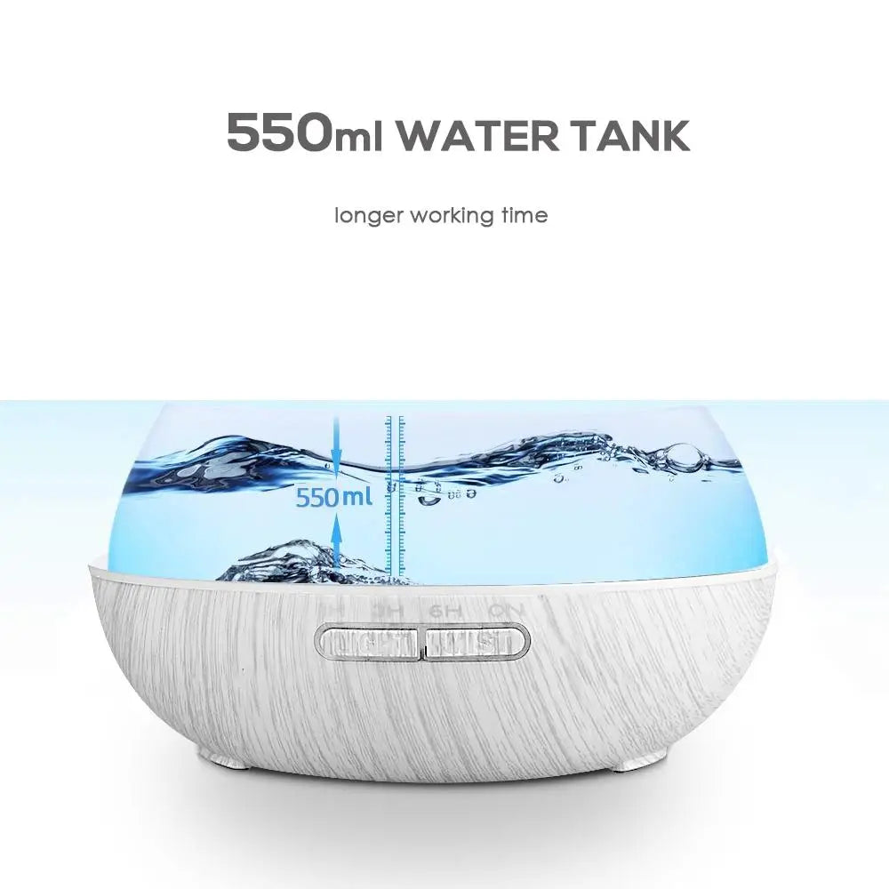 Wood Grain Essential Oil Diffuser Humidifier Aromatherapy
