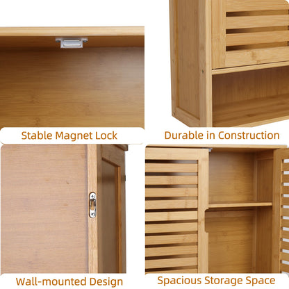Natural Bamboo Wall-mounted Bathroom Cabinet