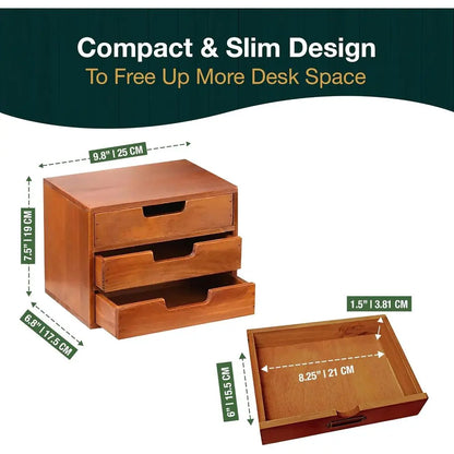 Desktop Storage Organizer in Natural Wood Design