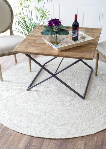 6' Round Jute Area Rug Hand Woven