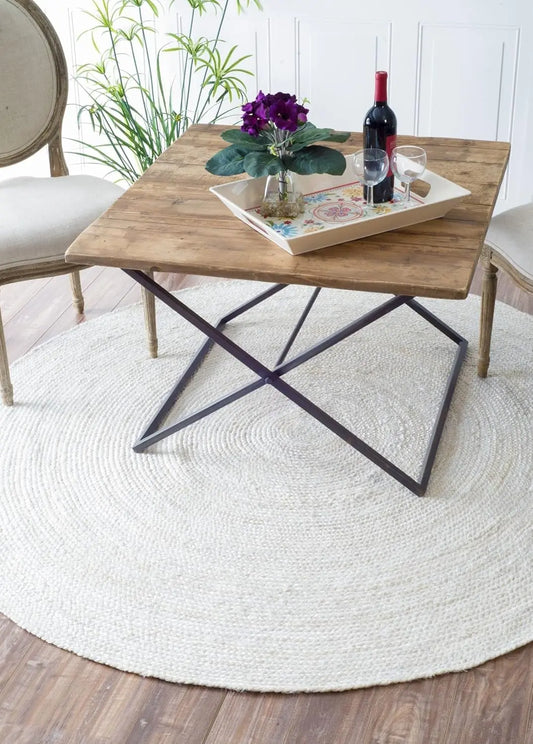 6' Round Jute Area Rug Hand Woven