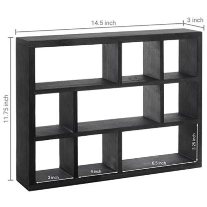 9 Compartment Vintage Solid Wood Shadow Box