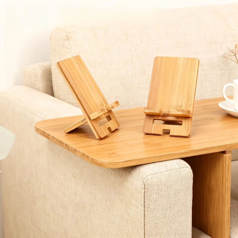 1Pc Natural Bamboo Folding Phone Stand