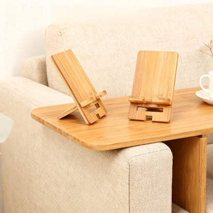 1Pc Natural Bamboo Folding Phone Stand