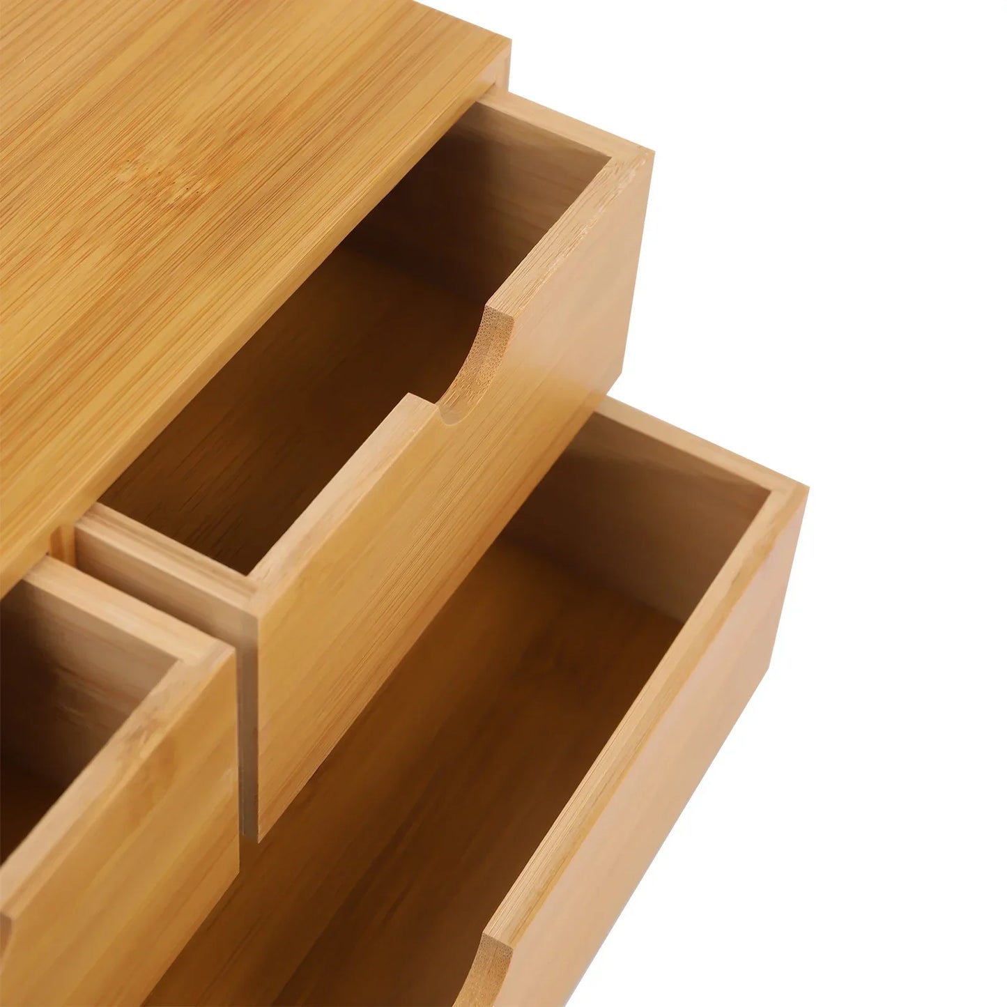 Bamboo Desktop Storage Organizer with Drawers