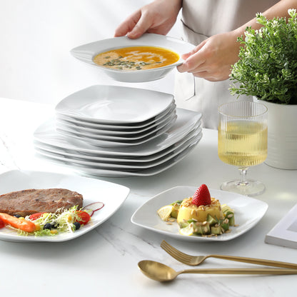 Classic 18-Piece Ceramic Porcelain Dinnerware Set